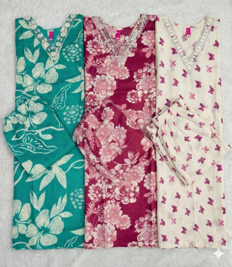 SLUB PRINT PLAZO 2PCS SET