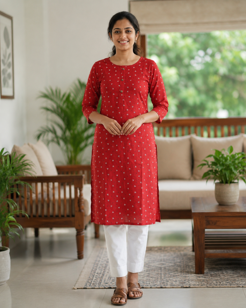 Printed 3/4 Sleeve Kurti